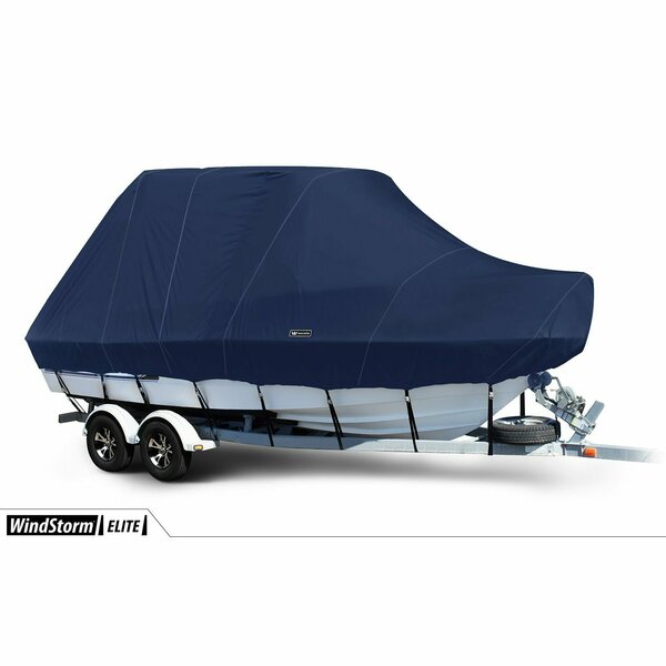 Eevelle Boat Cover BAY BOAT Rounded Bow, Center Console, TTop, Outboard Fits 15ft 6in L up to 96in W Navy SBBCCTT1596B-MBL
